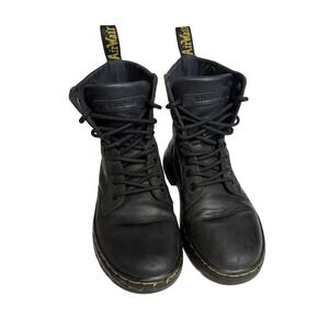 Doc Dr Martens Combs Leather Air Wair Black Leather Ankle Boots Women's Size 5
